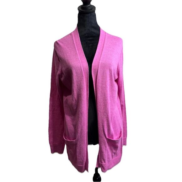 Gap Pink Cardigan Cotton Blend Open Front Knit Short Sleeve Cotton Women's M - Picture 1 of 9